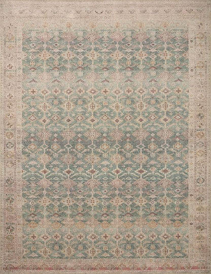 Loloi Angela Rose Aubrey Collection AUB-02 Aqua/Sand 2'-6" x 9'-6", .19" Pile Height, Runner Rug