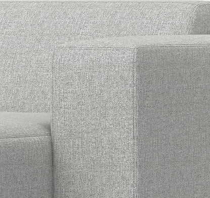 SIMPLIHOME Rex Right-Facing Modular Sectional Sofa in 100% Recycled Polyester Tightly Woven Performance Fabric, Pale Grey, 102-inches Wide, 4-Seater L-Shaped Couch with Right Chaise for Living Room