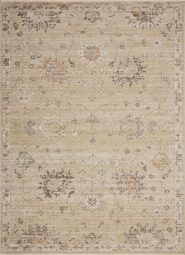 Loloi Magnolia Home by Joanna Gaines Pace Collection PAC-05 Apricot/Multi 9'-6" x 9'-6" Round Area Rug