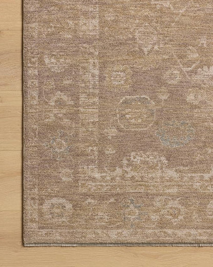 Loloi Chris Loves Julia Louisa Collection LOI-04 Taupe/Gold 5'-3" x 5'-3", .38" Pile Height, Round Area Rug