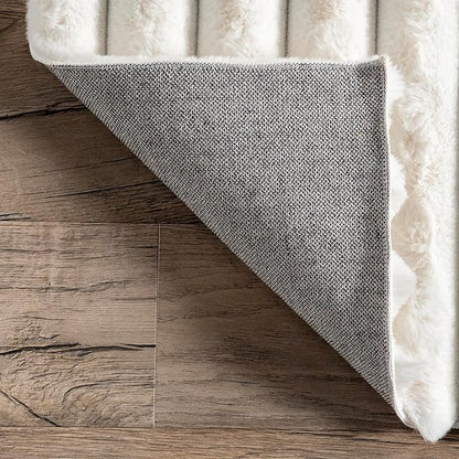nuLOOM 2' x 3' Cozy Plush Area Rug, Machine Washable, Non-Slip, Soft Fluffy Shag Carpet for Living Room Bedroom Kids Room Nursery Home Decor, Kai Off-White