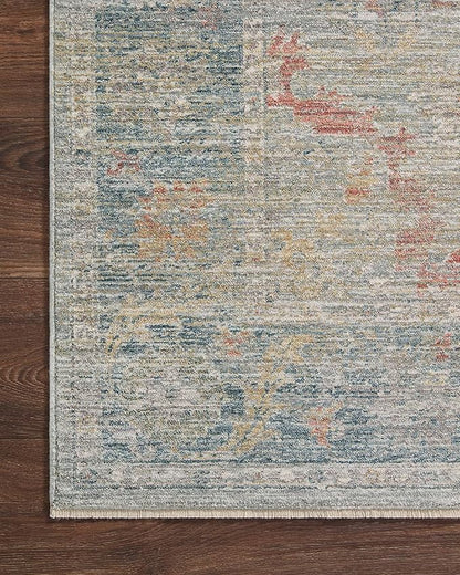 Loloi Magnolia Home by Joanna Gaines Millie Collection MIE-04 Slate/Multi 9'-6" x 13'-1", .25" Pile Height, Area Rug