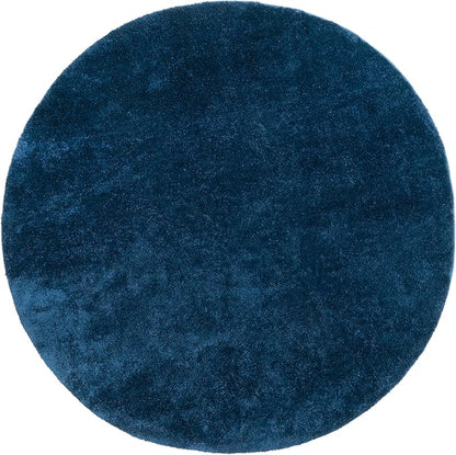 nuLOOM 6' Round Cozy Plush SuperiorWash Area Rug, Machine Washable, Non-Slip, Soft Fluffy Shag Carpet for Living Room Bedroom Kids Room Nursery Home Decor, Loni Navy