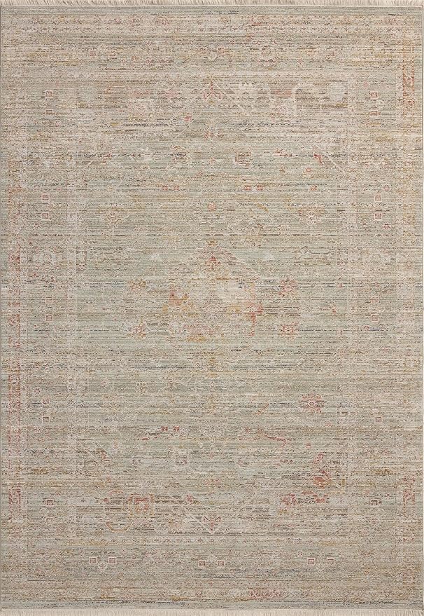 Loloi Chris Loves Julia Ida Collection IDA-05 Spa/Sunrise 2'-7" x 8'-0", .19" Pile Height, Runner Rug