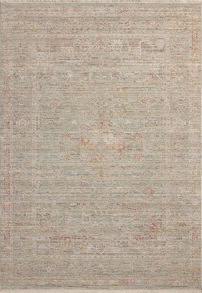 Loloi Chris Loves Julia Ida Collection IDA-05 Spa/Sunrise 7'-10" x 10', .19" Pile Height, Area Rug