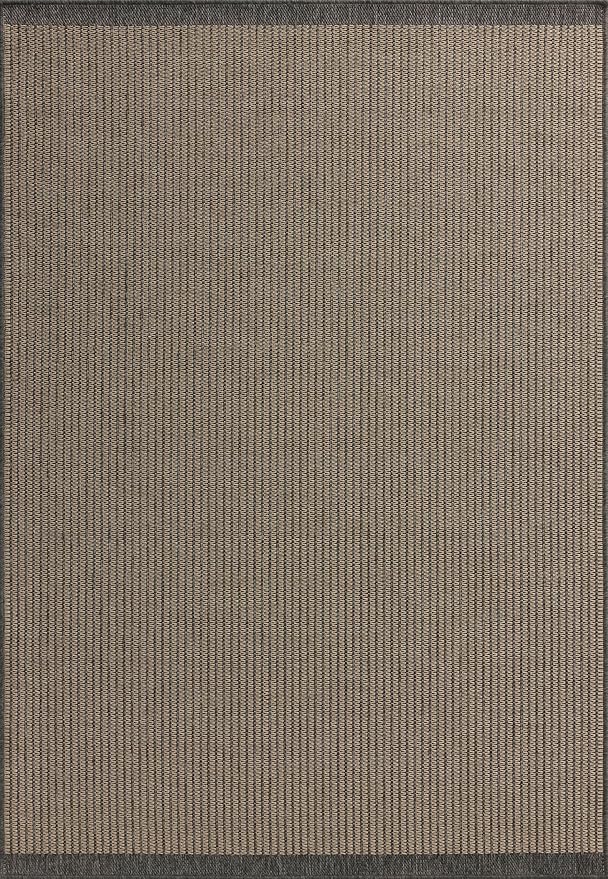 Loloi Chris Loves Julia Providence Collection PRC-03 Wheat/Charcoal 7'-6" x 7'-6", .12" Pile Height, Indoor/Outdoor Round Area Rug