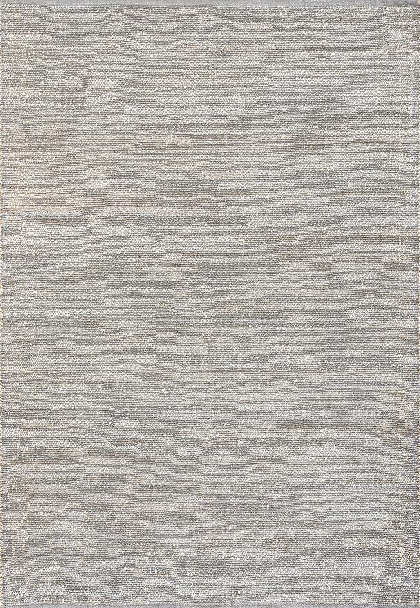 nuLOOM 3x5 Elfriede Jute & Cotton Hand Woven Area Rug, Grey, Solid Rustic Farmhouse Style, Weaved Design, Natural Fiber, For Bedroom, Living Room, Dining Room, Hallway, Office, Entryway