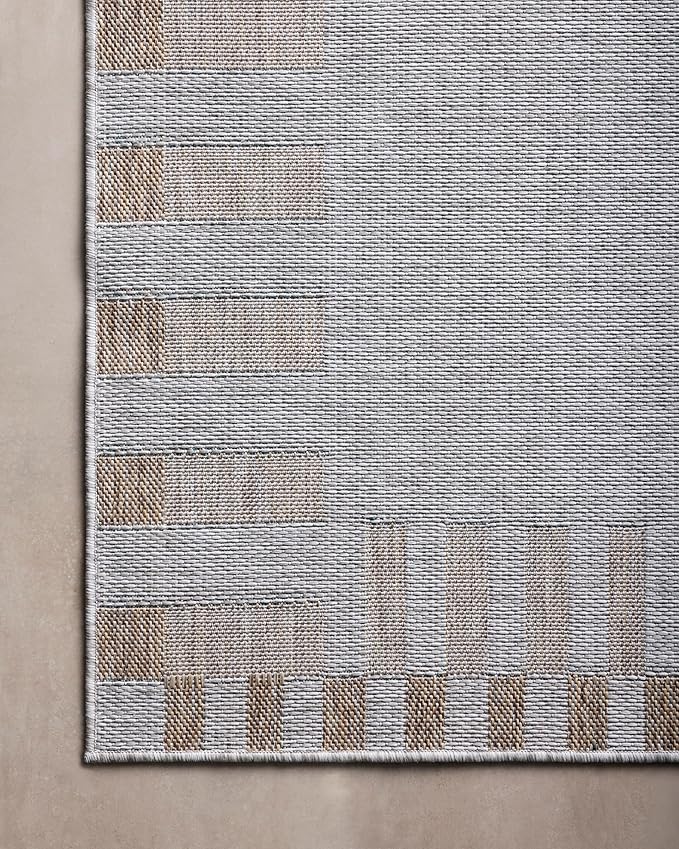 Loloi Amber Lewis Topanga Collection TOP-08 Silver/Natural 7'-10" x 10' Indoor/Outdoor Area Rug