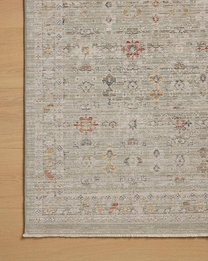 Loloi Chris Loves Julia Ida Collection IDA-04 Spa/Multi 5'-3" x 7'-6", .19" Pile Height, Area Rug