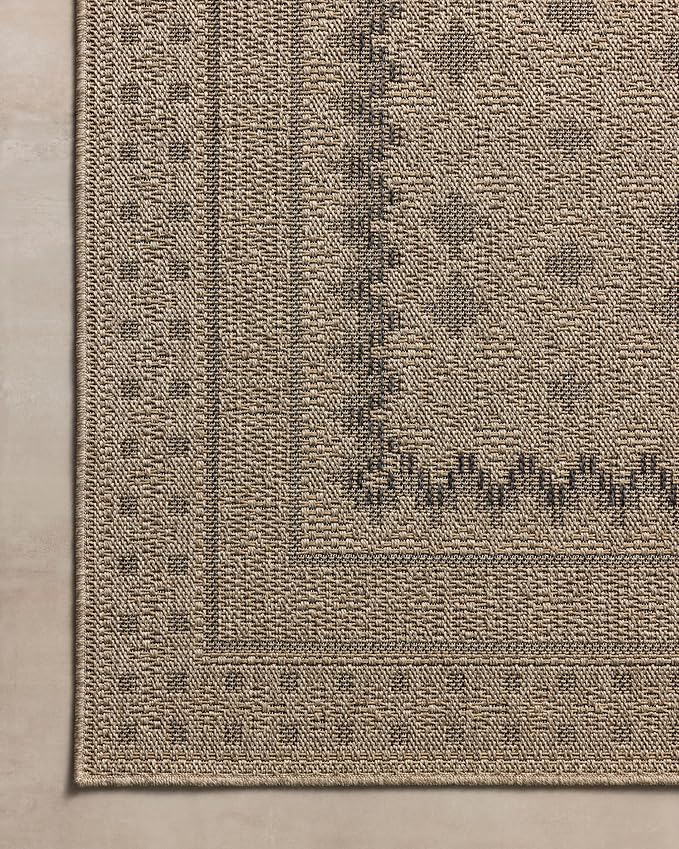 Loloi Chris Loves Julia Providence Collection PRC-06 Charcoal/Dove 5' x 7'-7", .12" Pile Height, Indoor/Outdoor Area Rug
