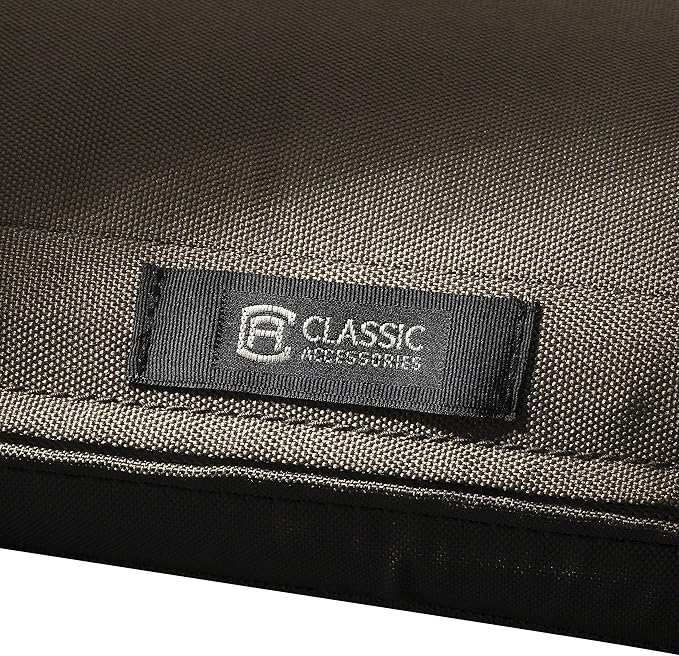 Classic Accessories Ravenna Water-Resistant 48 x 18 x 3 Inch Outdoor Bench/Settee Cushion, Patio Furniture Swing Cushion, Dark Taupe, Patio Loveseat Cushion