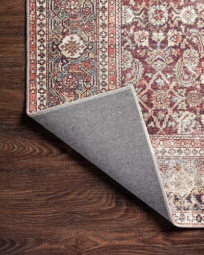 Loloi Layla Collection LAY-11 Cinnamon/Sage 7'-6" x 9'-6" .13" Thick Area Rug, Soft, Durable, Vintage Inspired, Distressed, Low Pile, Non-Shedding, Easy Clean, Printed, Living Room Rug