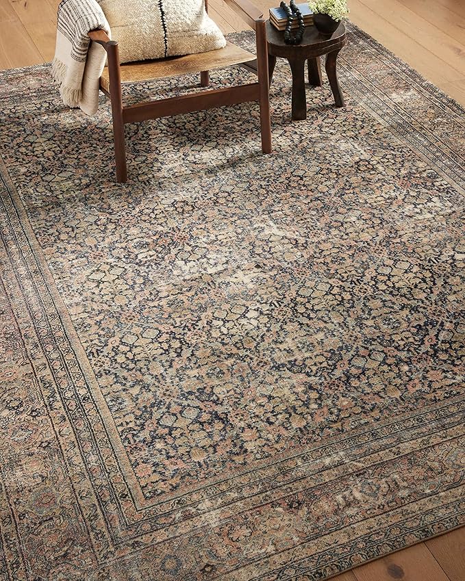 Loloi Amber Lewis Morgan Collection MOG-03 Denim/Multi 2'-3" x 11'-6" 38" Thick Runner Rug feat. CloudPile, Neutral, Room Décor, Vintage Inspired, Livingroom, Bedroom, Dining Area