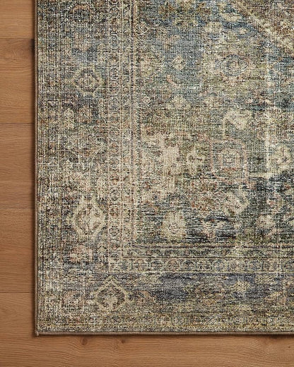 Loloi Amber Lewis Morgan Collection MOG-05 Spice/Lagoon 5'-0" x 7'-0" 38" Thick Area Rug feat. CloudPile, Neutral, Room Décor, Vintage Inspired, Livingroom, Bedroom, Dining Area