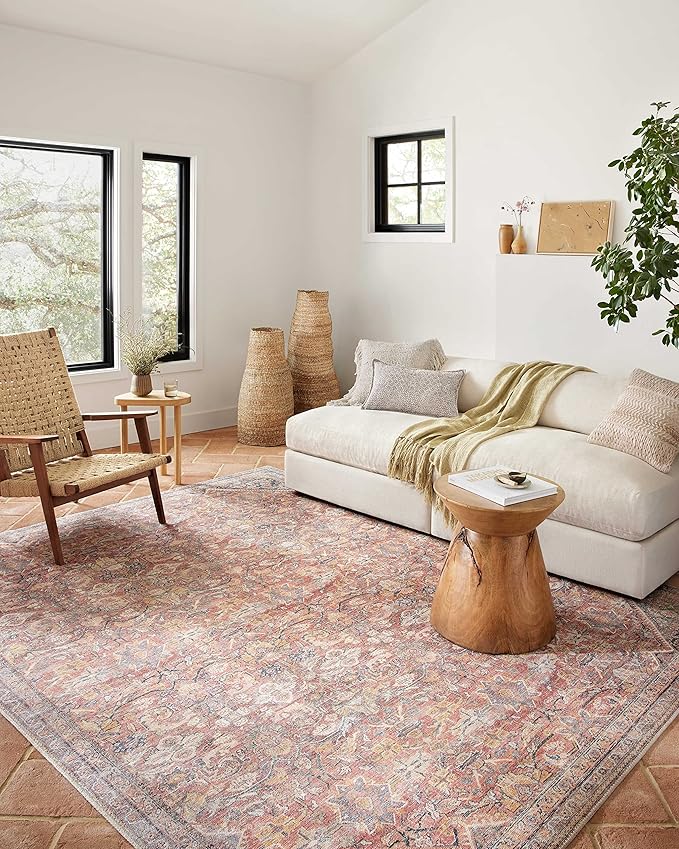 Loloi Adrian Collection ADR-02 Rust/Denim 7'-6" x 9'-6", .19" Thick Area Rug