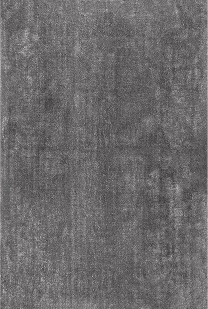 nuLOOM 4' Square Cozy Plush Area Rug, Machine Washable, Non-Slip, Soft Fluffy Shag Carpet for Living Room Bedroom Kids Room Nursery Home Decor, Loni Grey