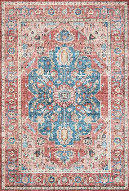 Loloi II Skye Collection SKY-05 Brick/Ocean 2'-3" x 3'-9" Accent Rug