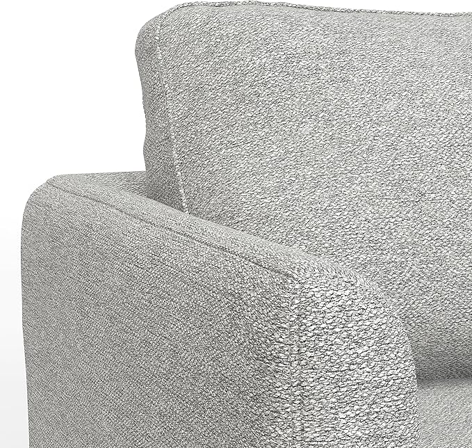 SIMPLIHOME Livingston 76-inch Wide Sofa in Mist Grey Woven-Blend Fabric, Handcrafted Loveseat Couch for Living Room or Family Room, Mid-Century Modern Style, Solid Wood Frame