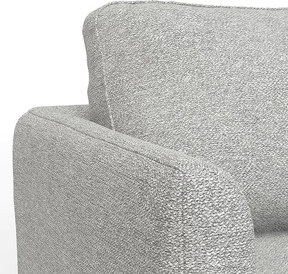 SIMPLIHOME Livingston 76-inch Wide Sofa in Mist Grey Woven-Blend Fabric, Handcrafted Loveseat Couch for Living Room or Family Room, Mid-Century Modern Style, Solid Wood Frame