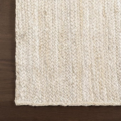 nuLOOM 2x16 Rigo Jute Hand Woven Area Rug, Off White, Solid Farmhouse Design, Natural Fiber, For Bedroom, Living Room, Dining Room, Hallway, Office, Kitchen, Entryway