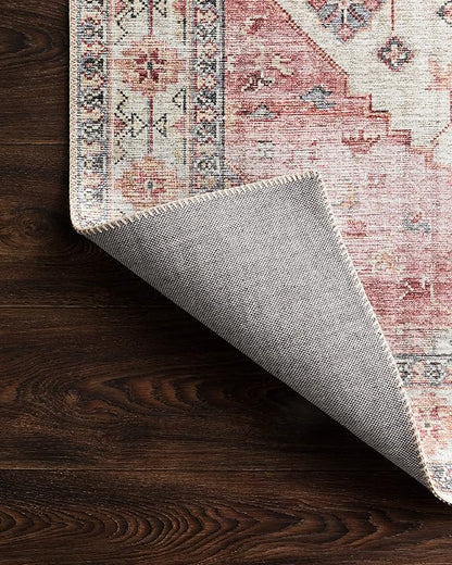 Loloi Skye Collection SKY-02 Ivory/Berry 2'-6" x 10'-0" Runner Rug