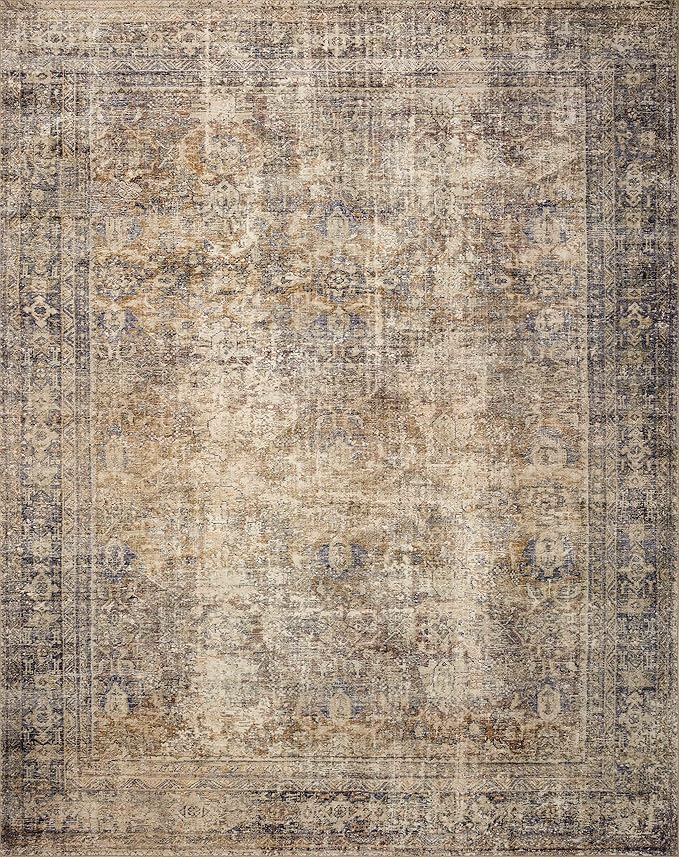 Loloi Amber Lewis Morgan Collection MOG-01 Sunset/Ink 7'-3" x 9'-3" 38" Thick Area Rug feat. CloudPile, Neutral, Room Décor, Vintage Inspired, Livingroom, Bedroom, Dining Area