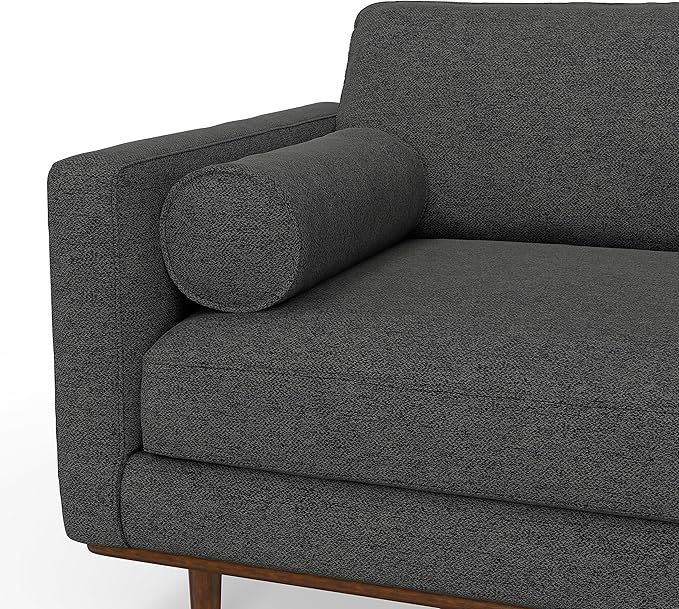 SIMPLIHOME Morrison Right Sectional Sofa in Woven-Blend Recycled Polyester Fabric, Charcoal Grey, 102-inches Wide, L-Shaped Couch with Right Chaise for the Living Room and Family Room