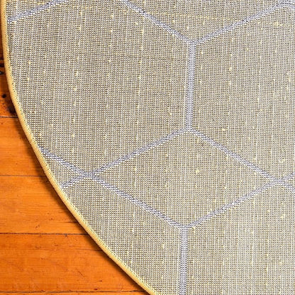 Unique Loom Trellis Frieze Collection Area Rug - Geometric (3' Round, Yellow/ Ivory)