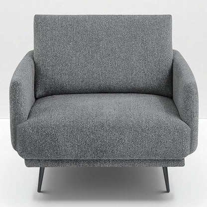 Mid-Century Accent Chair,Modern Oversized Armchair for Living Room,Comfy Upholstered Reading Accent Chairs for Bedroom,Single Sofa Chair (Dark Grey-1PACK)