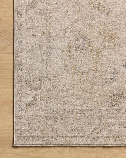 Loloi Chris Loves Julia Louisa Collection LOI-02 Oatmeal/Slate 2'-7" x 8'-0", .38" Pile Height, Runner Rug
