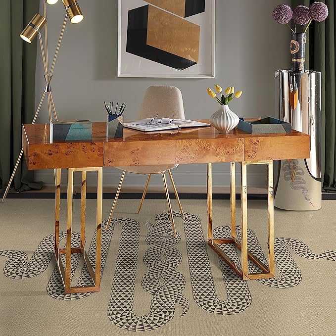 RUGGABLE x Jonathan Adler Machine Washable Modern Area Rug – Venom Neutral 6x9, Stain-Resistant, Non-Slip – Medium Rugs for Living Room, Bedroom, Hallway, Entryway & Office–with Cushioned Pad