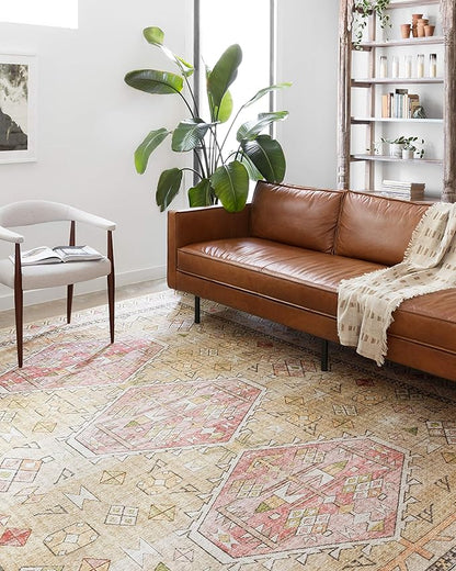 Loloi II Skye Collection SKY-04 Gold/Blush 5'-0" x 7'-6" Area Rug