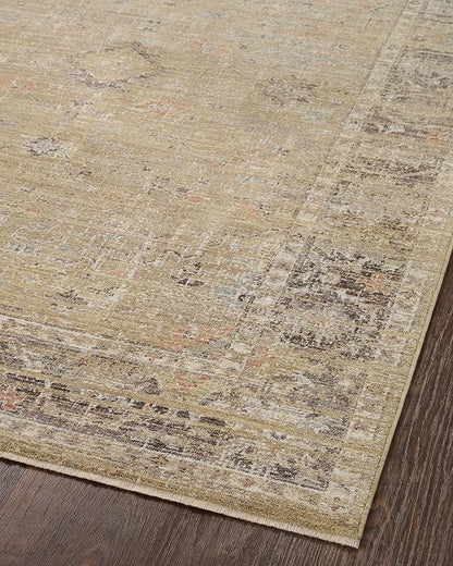 Loloi Magnolia Home by Joanna Gaines Millie Collection MIE-03 Gold/Charcoal 9'-6" x 13'-1", .25" Pile Height, Area Rug
