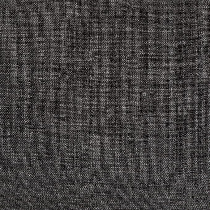 SIMPLIHOME Randolph Counter Stools (Set of 2) - 28 Inch Seat Height Upholstered Bentwood Kitchen Seats in Charcoal Grey Black Linen Look Fabric, Mid Century Seating with Curved Backrest and Footrest