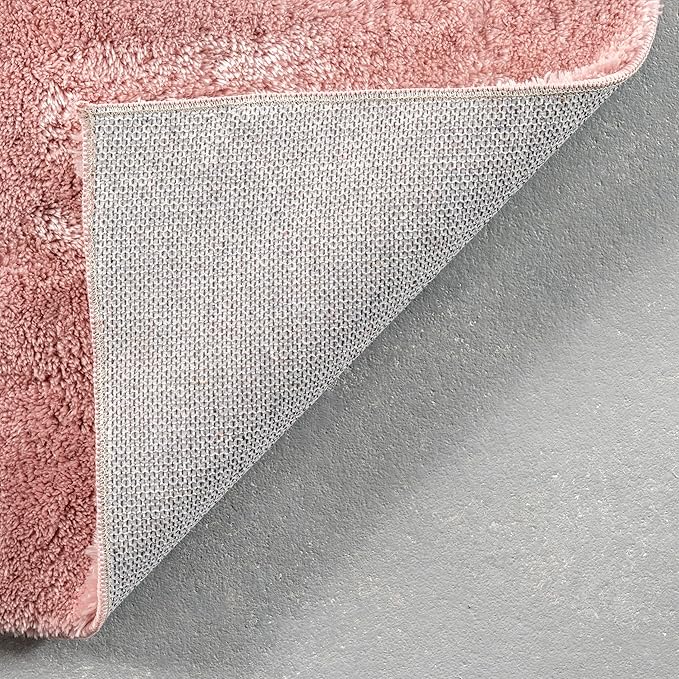 nuLOOM 8' x 10' Cozy Plush SuperiorWash Area Rug, Machine Washable, Non-Slip, Soft Fluffy Shag Carpet for Living Room Bedroom Kids Room Nursery Home Decor, Loni Pink