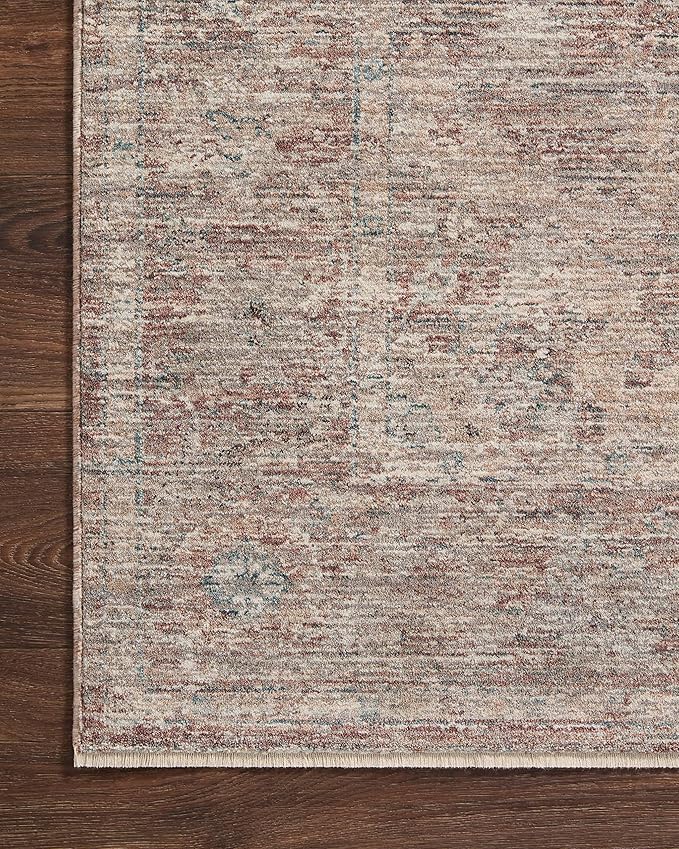 Loloi Magnolia Home by Joanna Gaines Millie Collection MIE-04 Brick/Fog 2'-7" x 14', .25" Pile Height, Runner Rug