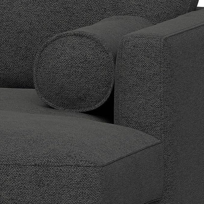 SIMPLIHOME Morrison Right Sectional Sofa in Woven-Blend Recycled Polyester Fabric, Charcoal Grey, 102-inches Wide, L-Shaped Couch with Right Chaise for the Living Room and Family Room