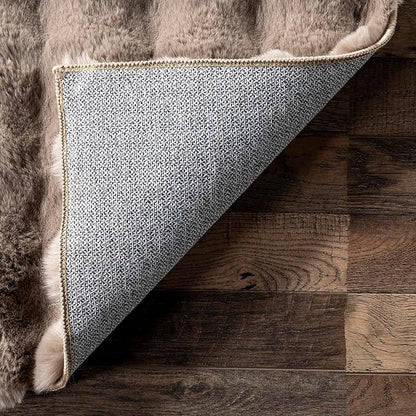nuLOOM Jeni Checkered 6 Round Machine Washable Area Rug for Living Room Bedroom Dining Room Kitchen, Taupe