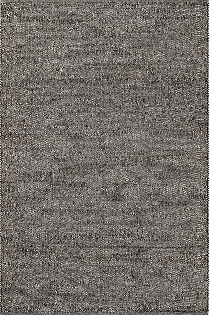 nuLOOM 9x12 Elfriede Jute & Cotton Hand Woven Area Rug, Charcoal, Solid Rustic Farmhouse Style, Weaved Design, Natural Fiber, For Bedroom, Living Room, Dining Room, Hallway, Office, Entryway