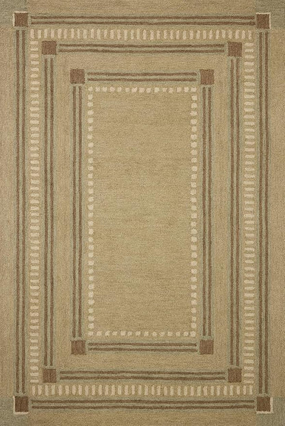 Loloi Chris Loves Julia Alfie Collection ALF-04 Green/Natural 9'-3" x 13' Area Rug Wool Neutral Living Bedroom Dining Carpet