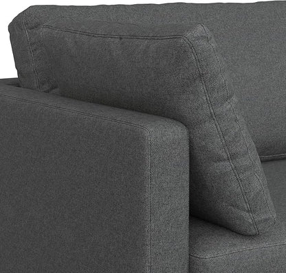 SIMPLIHOME Ava Sofa in 100% Recycled Polyester Tightly Woven Performance Fabric, Pebble Grey, 90-inches Wide, Handcrafted Mid-Century Modern Style Sofa for Living Room or Couch for Family Room