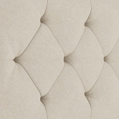King Upholstered Headboard Only for Bed Frame from 65”-78”, Adjustable Height King XL Headboards with Durable Wood Legs, Fabric Bed Board in Modern Button Design, Beige