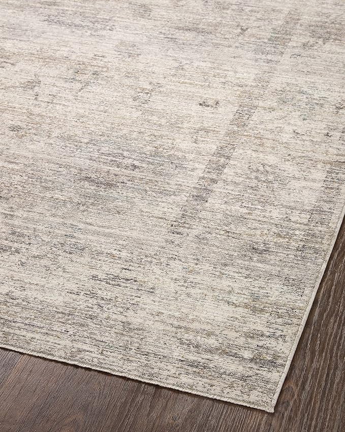 Loloi Magnolia Home by Joanna Gaines Millie Collection MIE-01 Silver/Dove 3'-6" x 5'-6", .25" Pile Height, Accent Rug