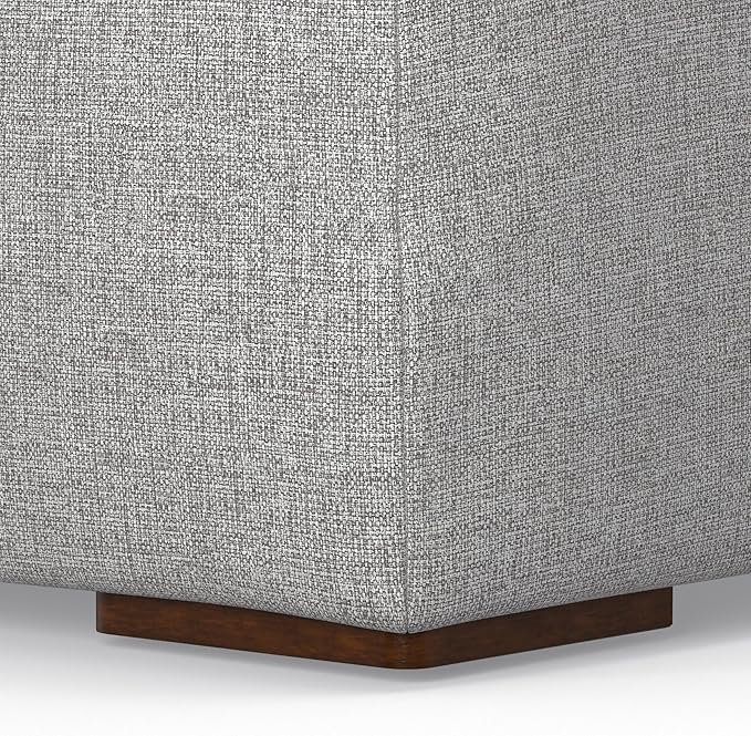 SIMPLIHOME Rex Right-Facing Modular Sectional Sofa in 100% Recycled Polyester Tightly Woven Performance Fabric, Pale Grey, 102-inches Wide, 4-Seater L-Shaped Couch with Right Chaise for Living Room