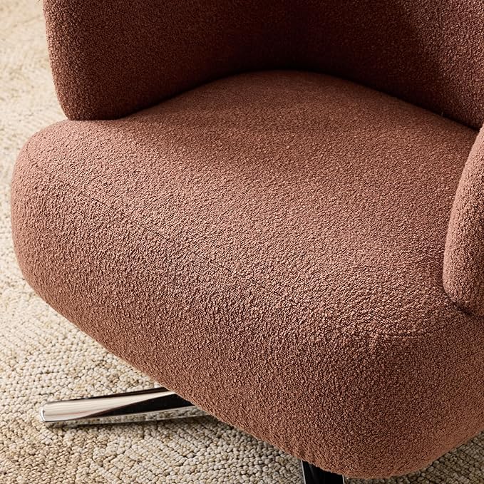 Pro 360° Swivel Accent Chair, Cuddle-Style Lounge Chair with Ergonomic Wrap-Around Backrest, 500LBS Capacity Red Linen Fabric Rotatable Sofa Chair for Living Room, Balcony, Study