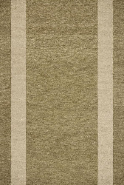 Loloi Leanne Ford Craven Collection CVN-01 Light Olive/Oatmeal 7'-9" x 9'-9" Area Rug Geometrical, Patterned, Neutral, Living Room, Bedroom, Dining Room