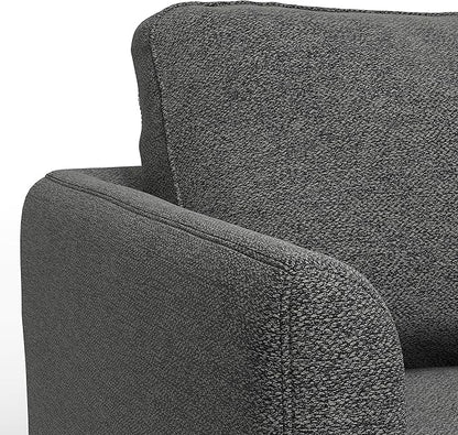 SIMPLIHOME Livingston 76-inch Wide Sofa in Charcoal Grey Woven-Blend Fabric, Handcrafted Loveseat Couch for Living Room or Family Room, Mid-Century Modern Style, Solid Wood Frame