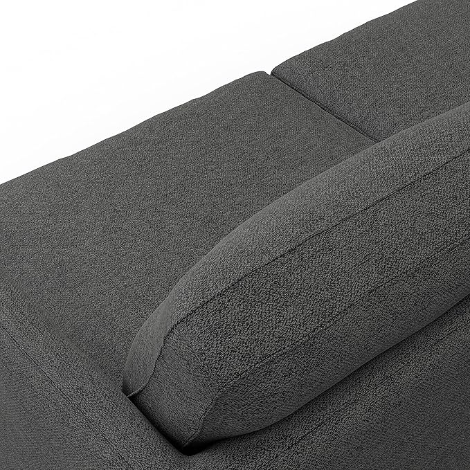 SIMPLIHOME Livingston 76-inch Wide Sofa in Charcoal Grey Woven-Blend Fabric, Handcrafted Loveseat Couch for Living Room or Family Room, Mid-Century Modern Style, Solid Wood Frame