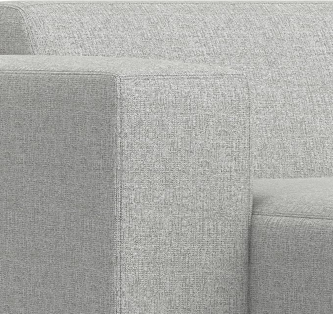 SIMPLIHOME Rex Left-Facing Modular Sectional Sofa in 100% Recycled Polyester Tightly Woven Performance Fabric, Pale Grey, 102-inches Wide, 4-Seater L-Shaped Couch with Left Chaise for Living Room