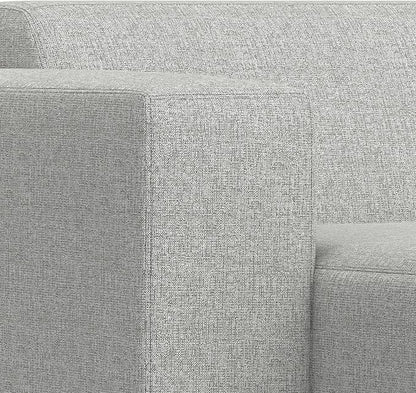 SIMPLIHOME Rex Left-Facing Modular Sectional Sofa in 100% Recycled Polyester Tightly Woven Performance Fabric, Pale Grey, 102-inches Wide, 4-Seater L-Shaped Couch with Left Chaise for Living Room